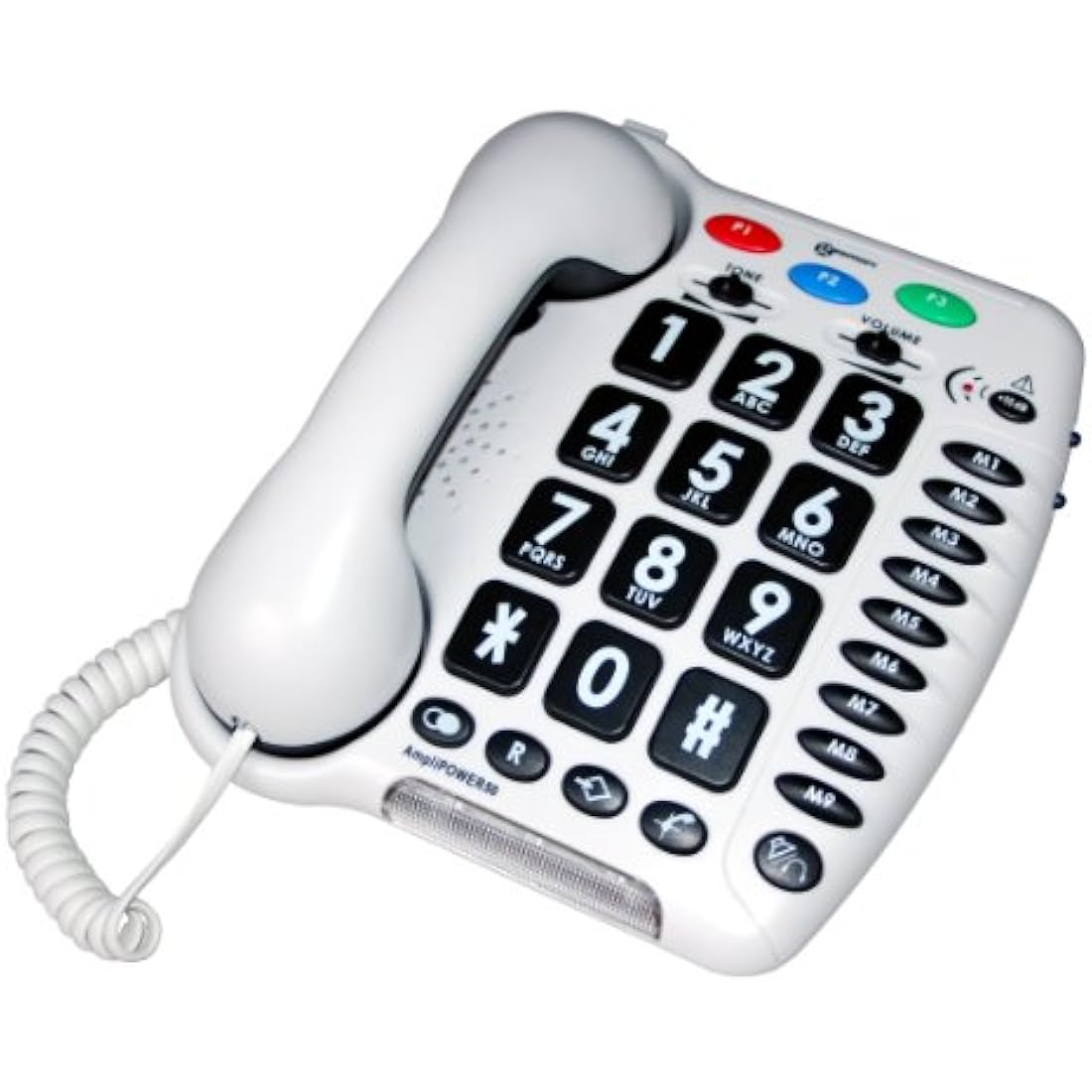 Geemarc Amplipower 50 – Amplified Corded Phone for Hearing Impaired | White