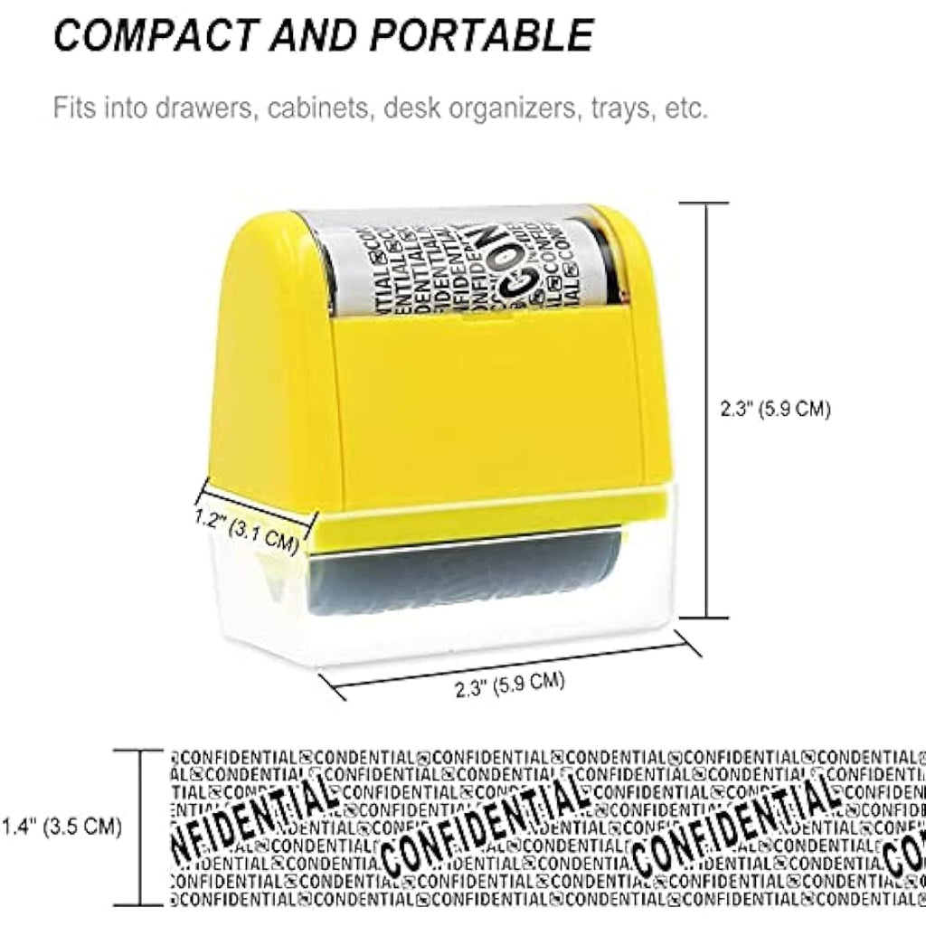 Identity Theft Protection Roller Stamp – 1.5 Inch Wide with 3 Refills