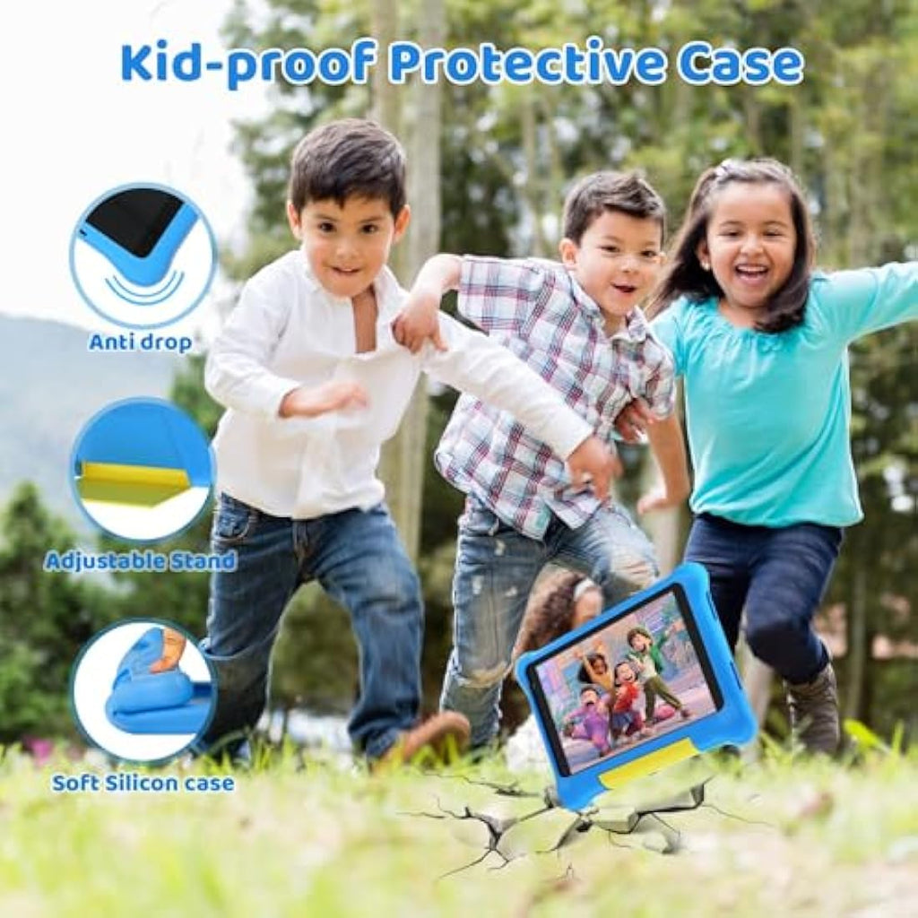 Ainmel 7 Inch Kids Tablet – Android 13, 5GB RAM, 32GB ROM with Case (Blue)