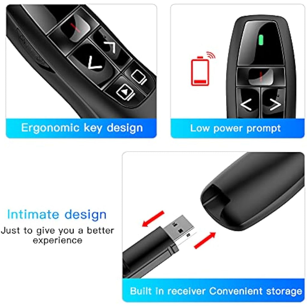 Wireless Presentation Clicker – 328ft Range PPT Remote