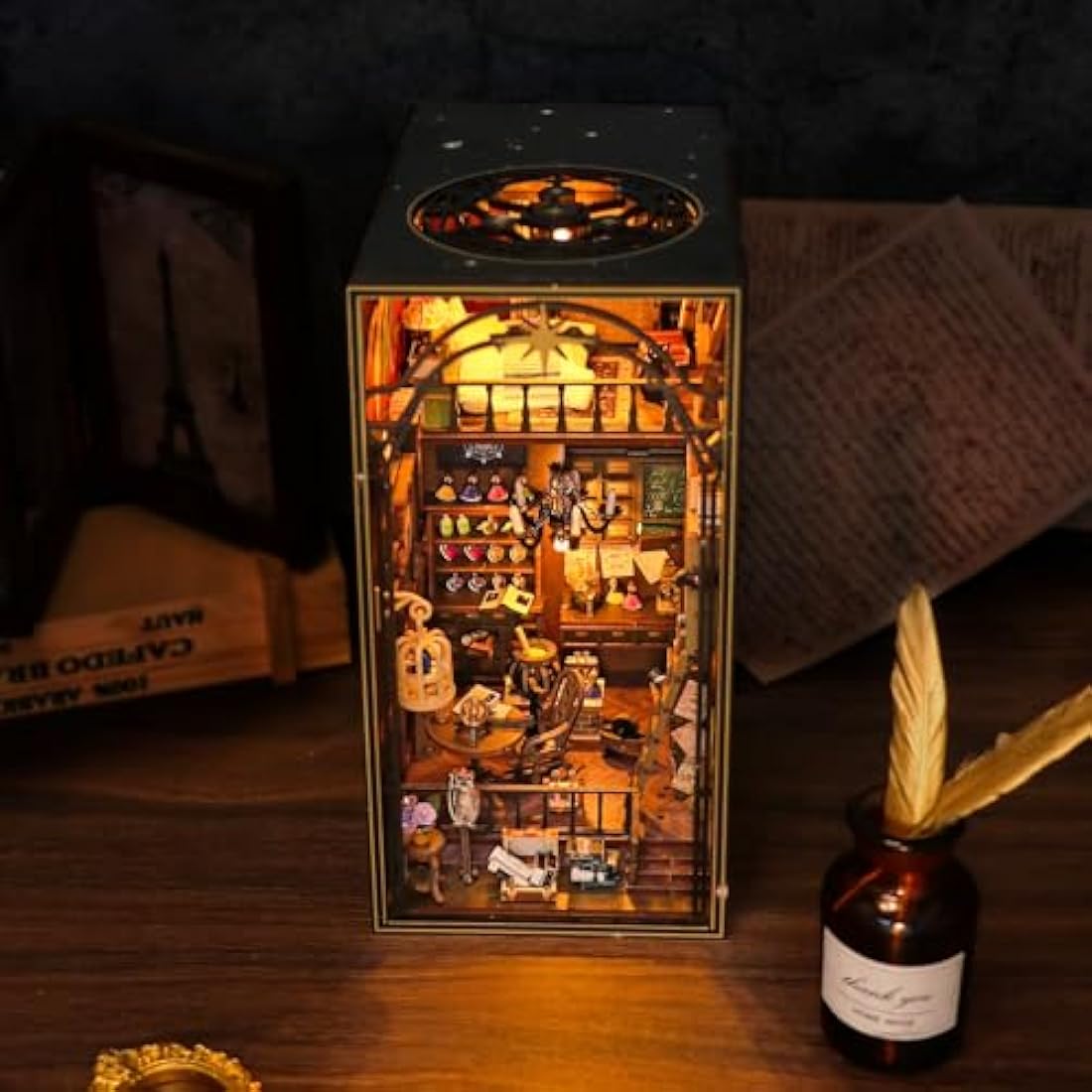 Cuteefun Mila Magic House DIY Book Nook Kit - Wooden Miniature Dollhouse