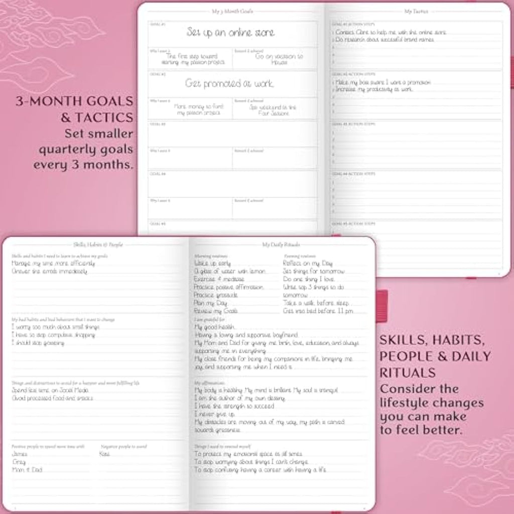Legend Planner Undated Daily Organizer - A5 PU Leather Productivity Journal