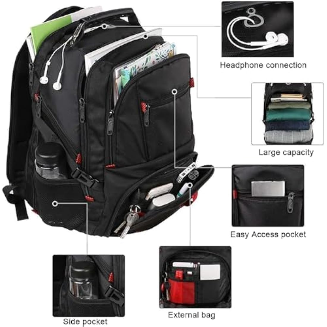 MATEIN 17.3 Inch Travel Laptop Backpack | 50L TSA Anti-Theft School Bag
