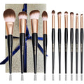 ENZO KEN Natural Goat Hair Makeup Brush Set with Oak Handle - 15pc