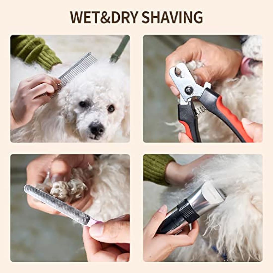 BarberBoss Cordless Dog Clippers | Waterproof Ceramic Blade Pet Trimmer