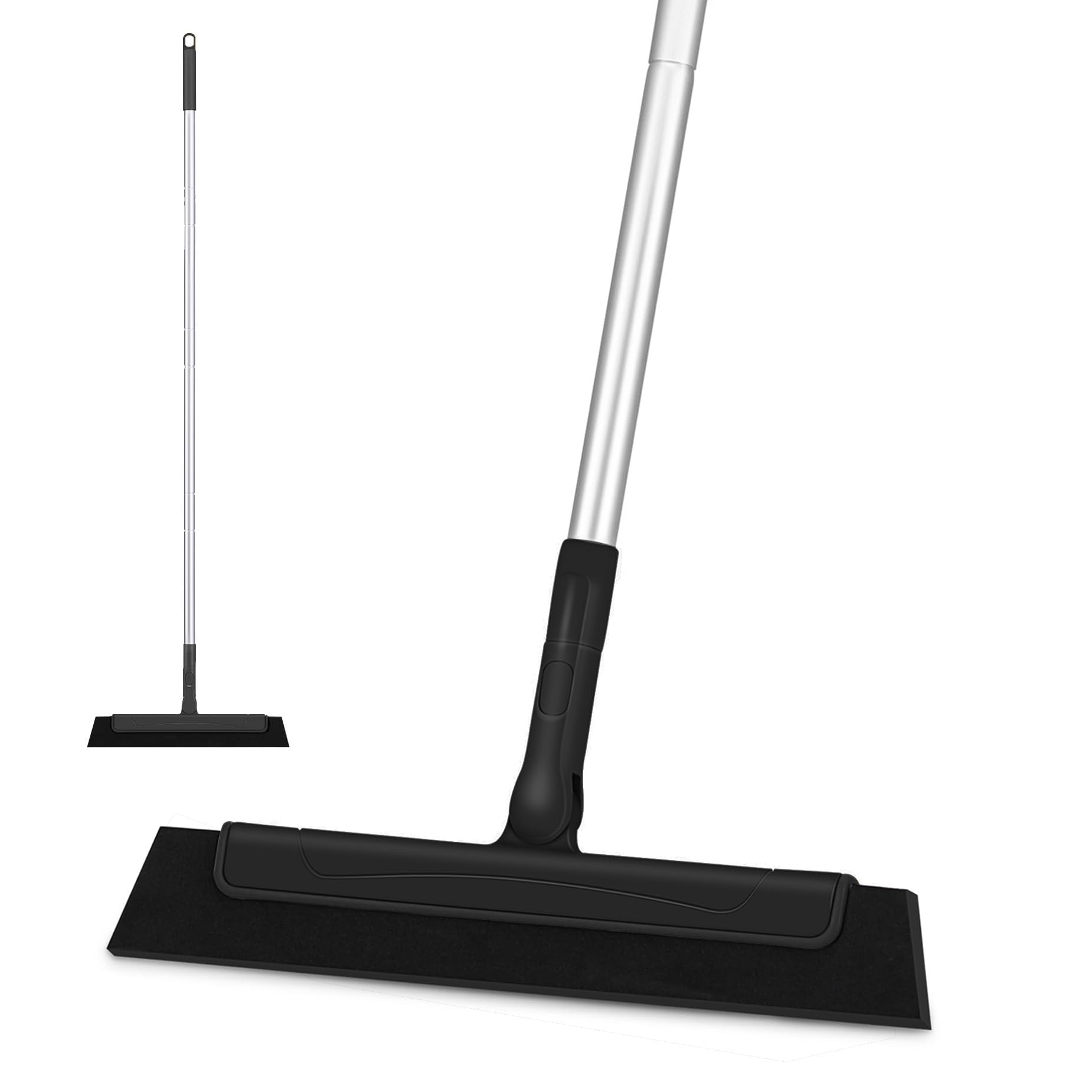 CLEANHOME Floor Squeegee | 53" Long Handle EVA Foam for Pet Hair & Water