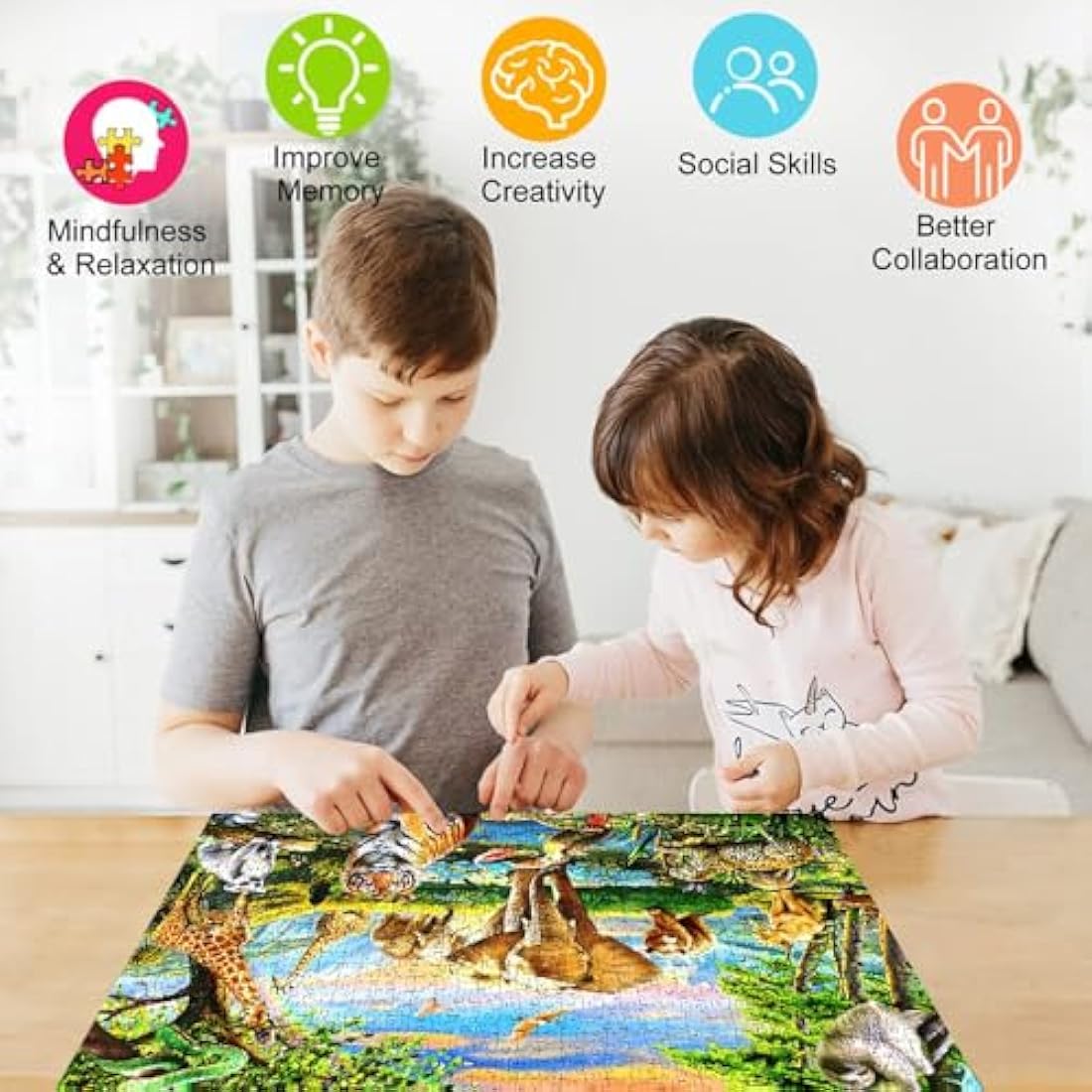 Jolof Store Safari Animal World Jigsaw Puzzle - 1000 Pieces for Adults