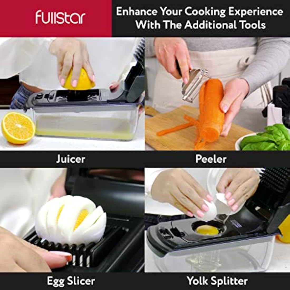 Fullstar 9-in-1 Vegetable Chopper | Stainless Steel Food Dicer & Slicer