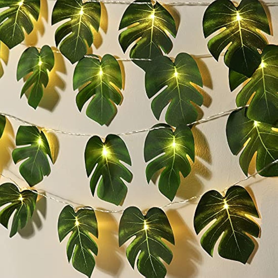 Monstera Leaf String Lights | 20 LED Tropical Vine 2 Pack