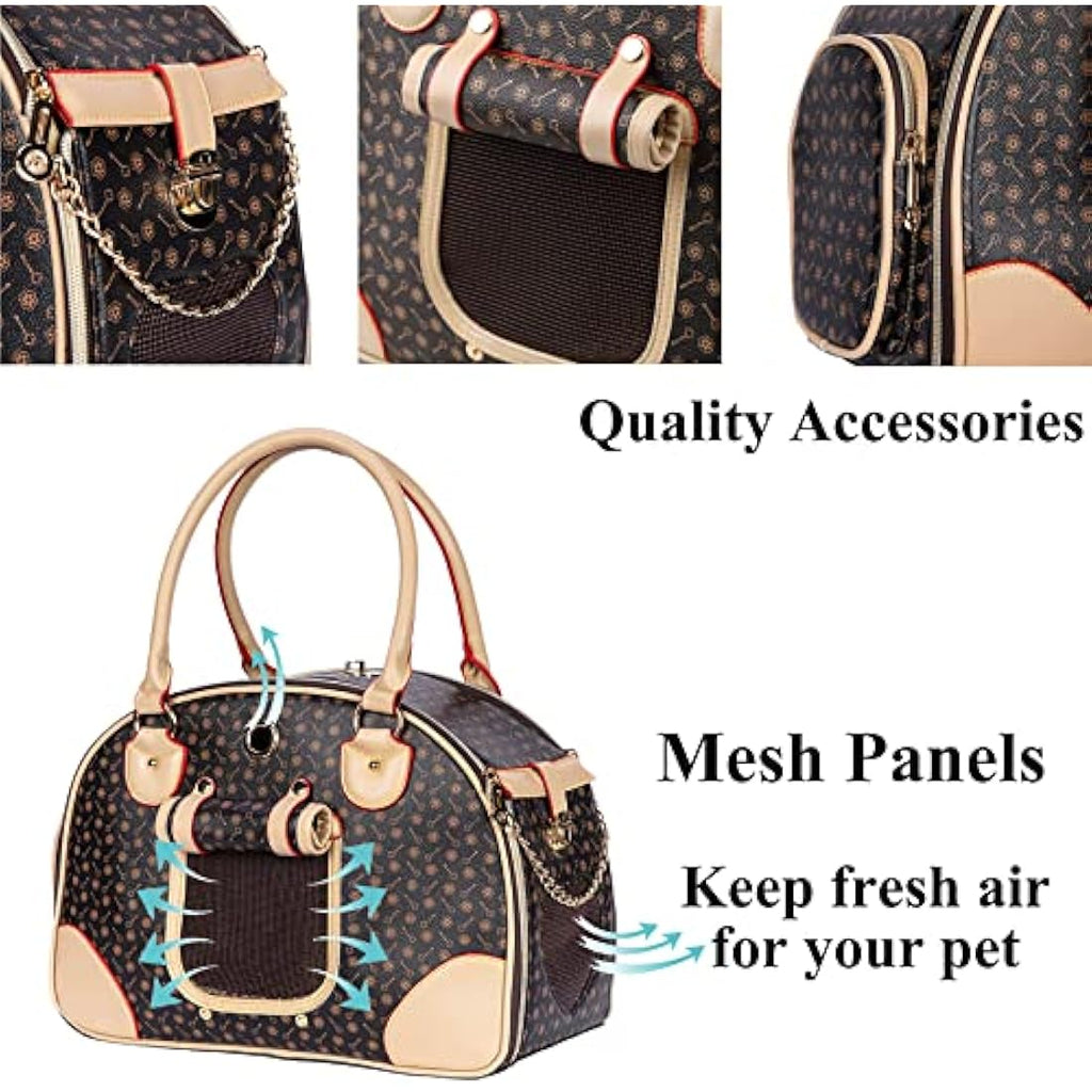 Jolof Store Luxury PU Leather Pet Carrier | Airline Approved Cat & Dog Bag