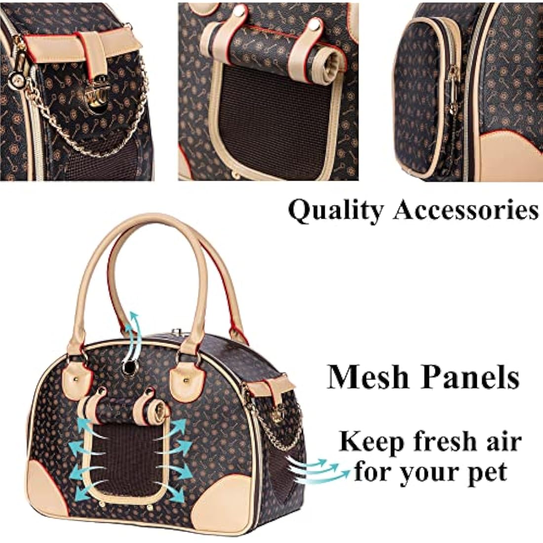Jolof Store Luxury PU Leather Pet Carrier | Airline Approved Cat & Dog Bag