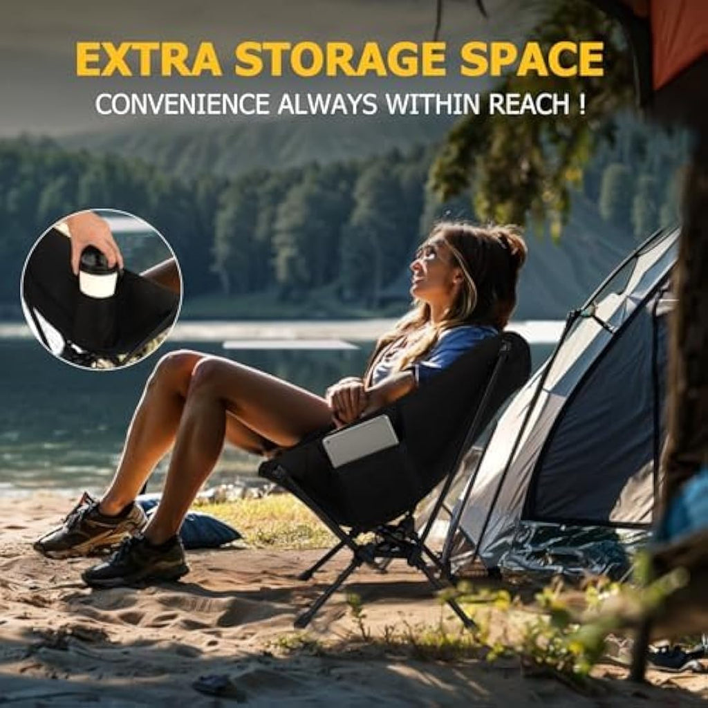 Overmont Ultralight Folding Camping Chair | Portable 150kg Capacity