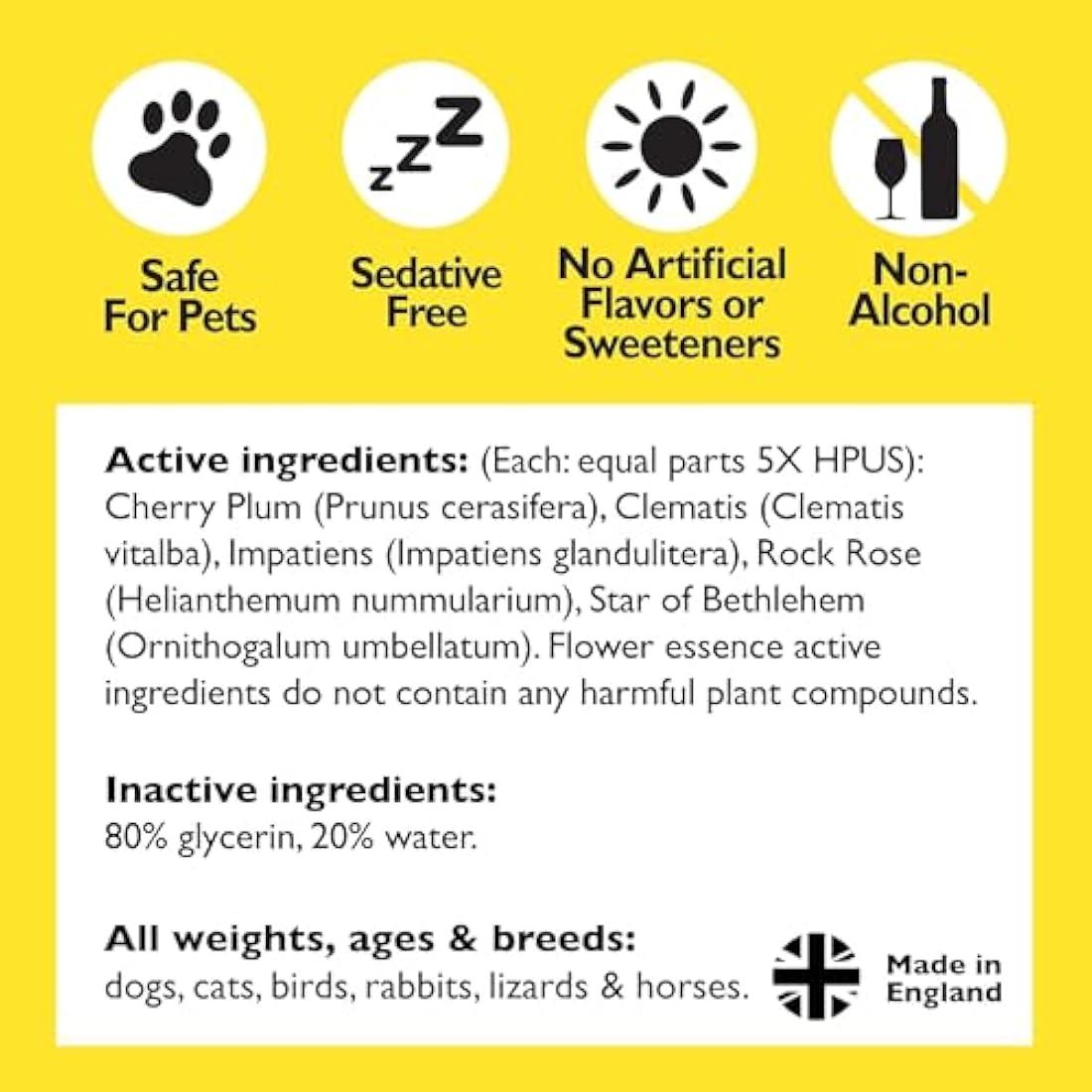 Bach Rescue Remedy Pet Calming Drops – Alcohol-Free Flower Blend, 10ml
