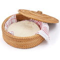 Tortillada 26cm Tortilla Warmer Basket – Rattan with Cotton Tea Towel