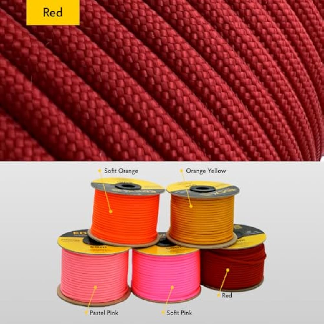 EDCX 550 Paracord – 4mm 7-Strand Nylon Rope for Camping & DIY, 15m