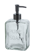 Wenko Pure Soap Glass Liquid Soap Dispenser - 550ml Refillable Pump