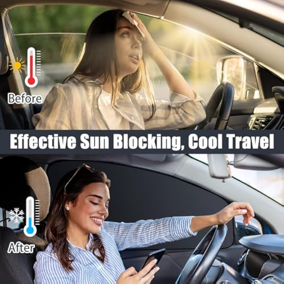 ZATOOTO Magnetic Car Side Window Shades – Opaque Privacy Sunshades, 2PCS