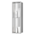 Sunrik Stainless Steel Recessed Shower Niche - 20x60x10cm Nickel
