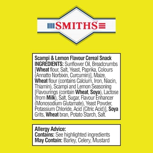 Smith's Scampi & Lemon Fries - Savoury Cereal Snacks (24 x 27g Pack)