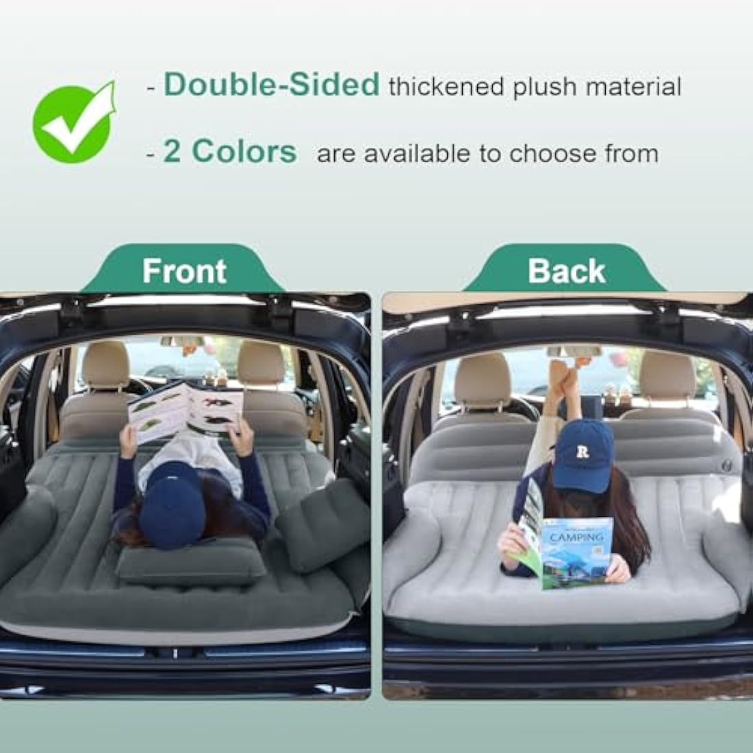 Ciremiv Inflatable Car Air Mattress – Double-Sided Flocking SUV Bed
