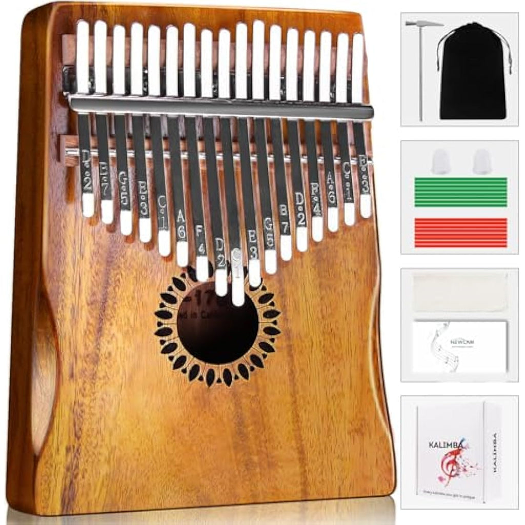 Newlam 17 Keys Kalimba Thumb Piano – Portable Wood Marimba for Beginners