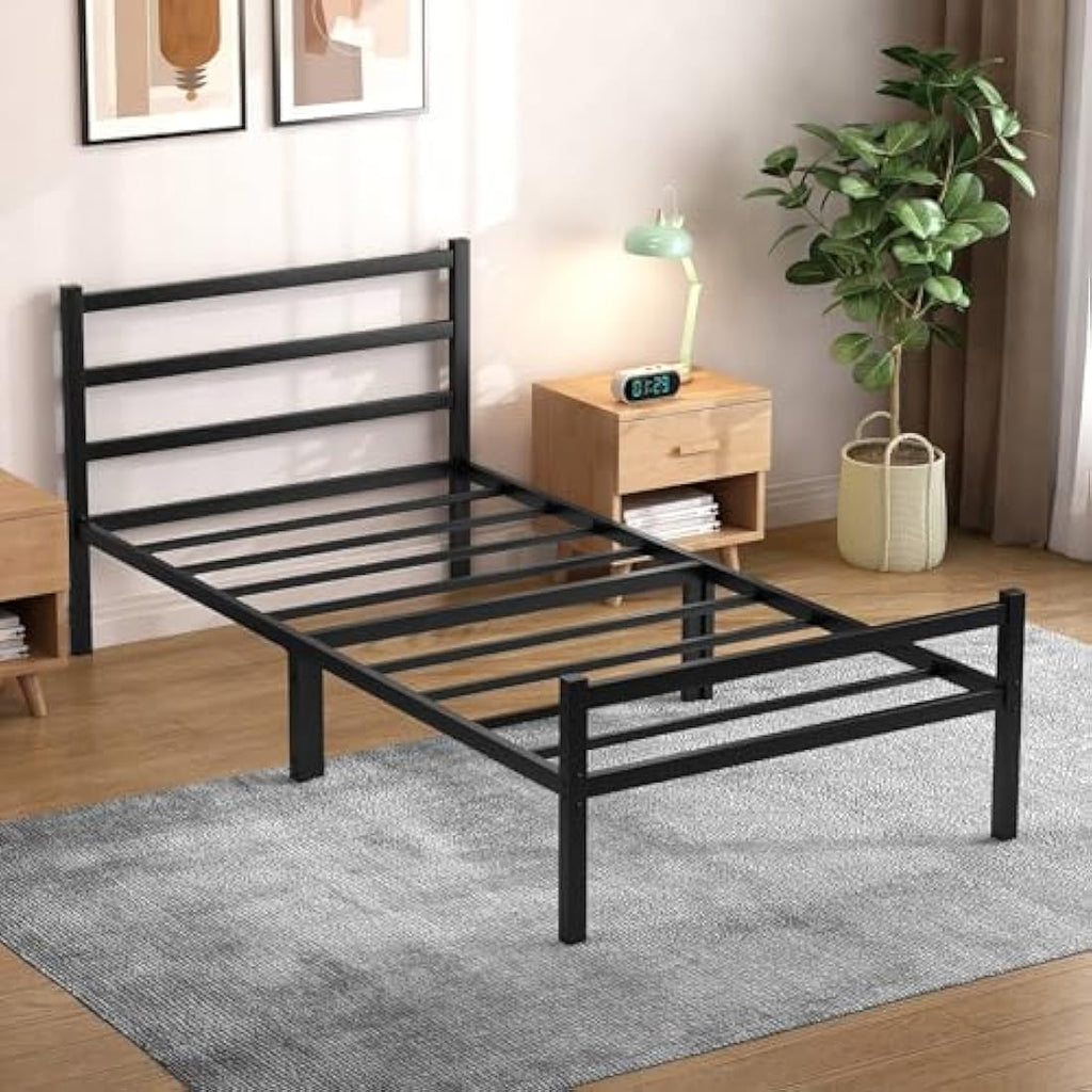 Yornoli 3ft Small Single Metal Bed Frame with Storage & Headboard