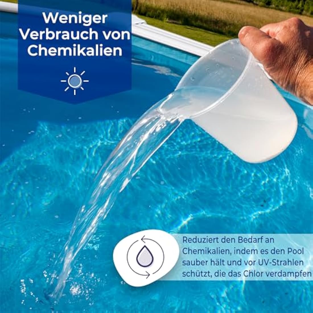 Gre Oval Pool Insulated Summer Cover - Blue Polyethylene 730 x 375 cm