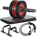 EnterSports Ab Roller Wheel Kit with Resistance Bands and Knee Mats