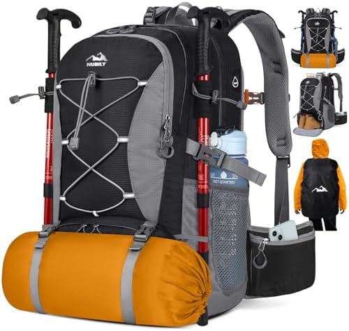 50L Hiking Backpack – Waterproof Camping Rucksack with Shoe Pocket