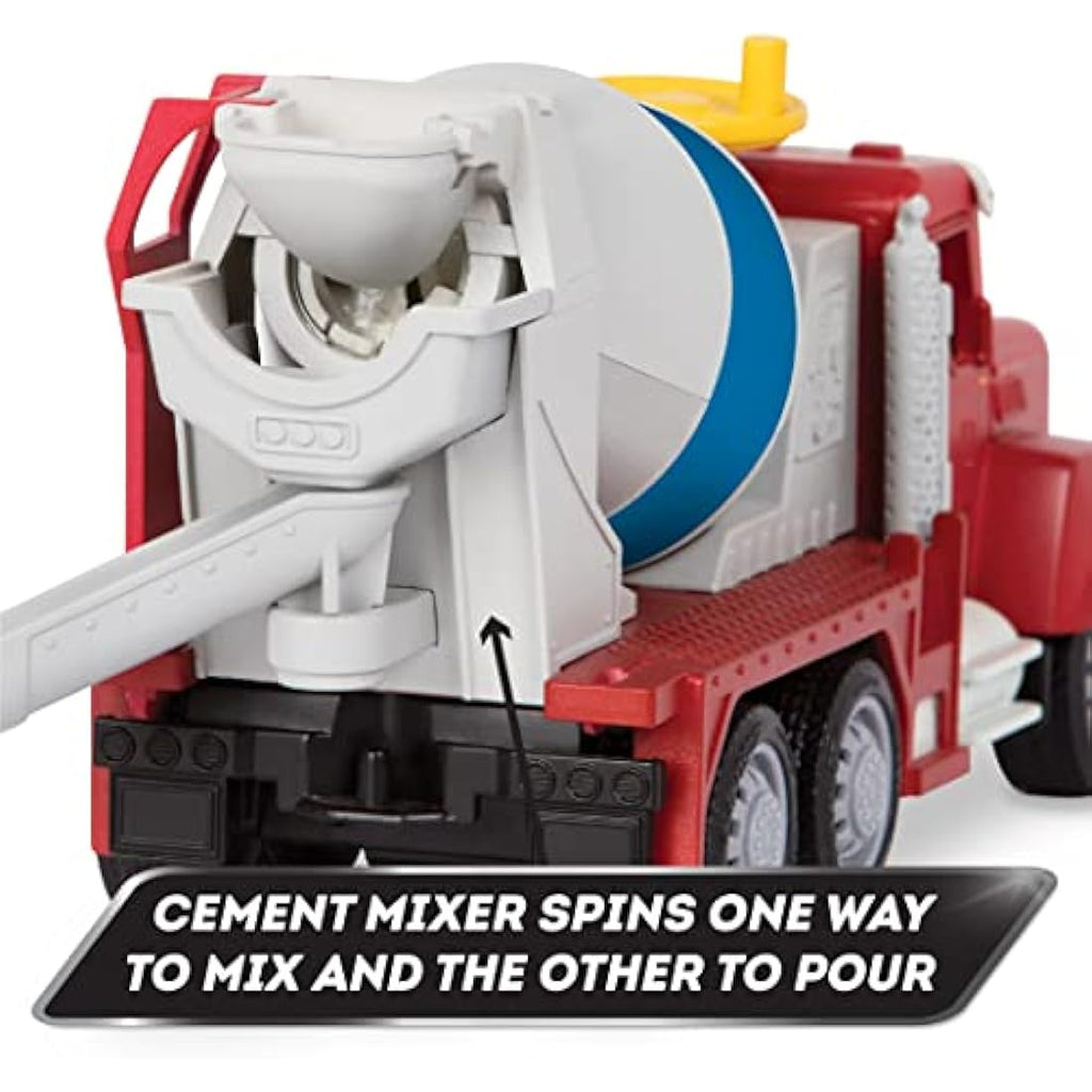 DRIVEN Micro Cement Truck – 1:48 Scale Construction Toy with Lights & Sound