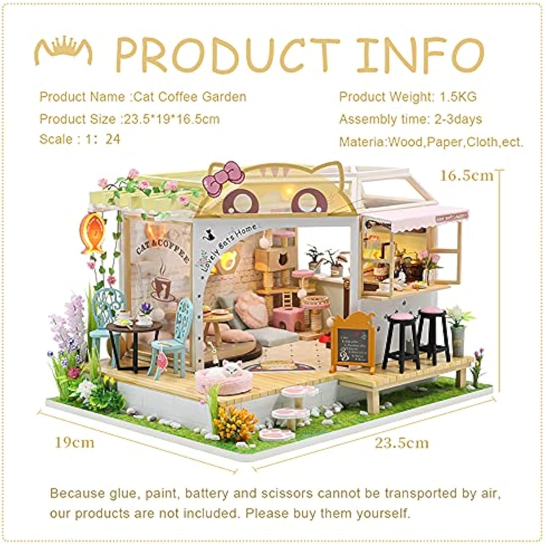CUTEBEE DIY Miniature Dollhouse Kit | 1:24 Wooden Creative Room M2111