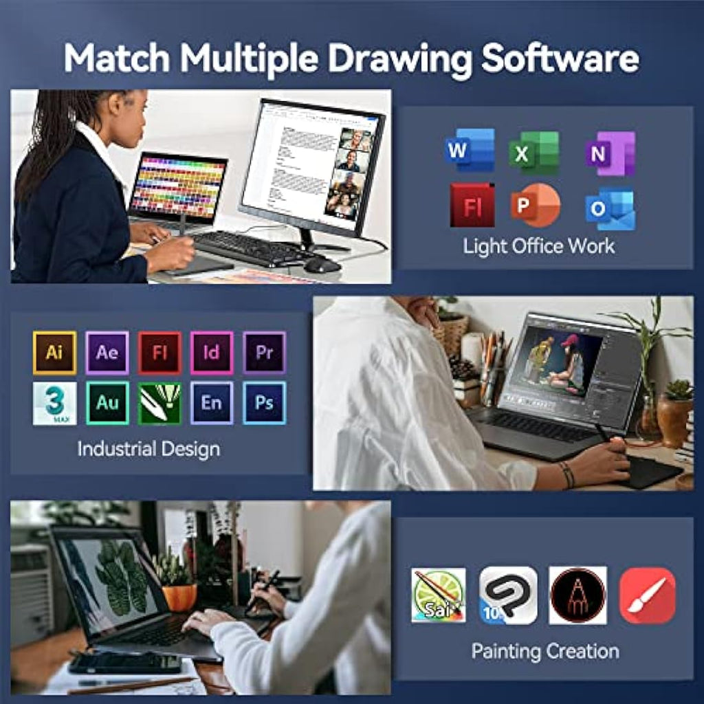 UGEE S640 Drawing Tablet | Portable Graphics Pad with 10 Shortcut Keys