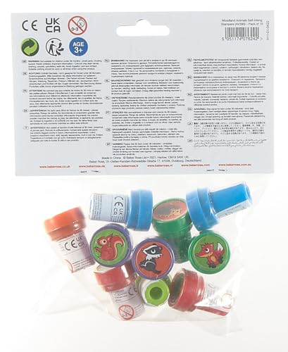 Baker Ross Winter Woodland Self-Inking Stamps for Kids Crafts - 10 Pack