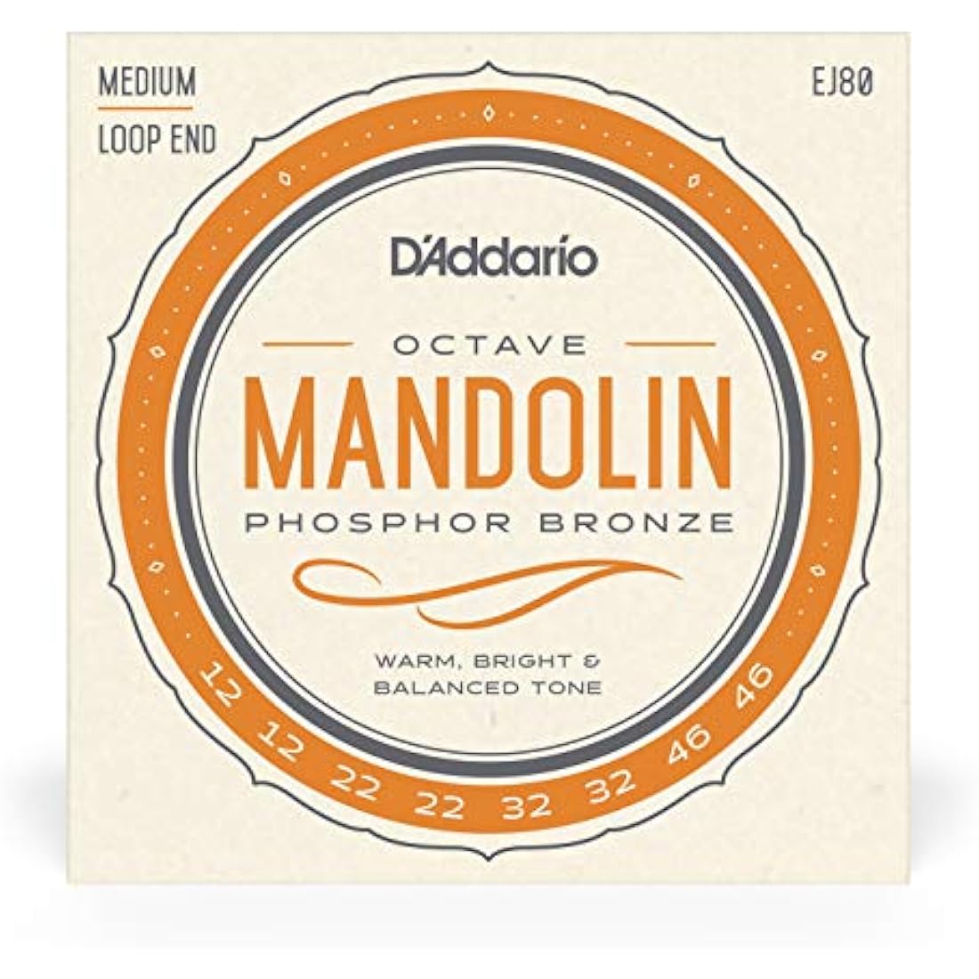 D'Addario Octave Mandolin Strings – Phosphor Bronze – Medium 12-46