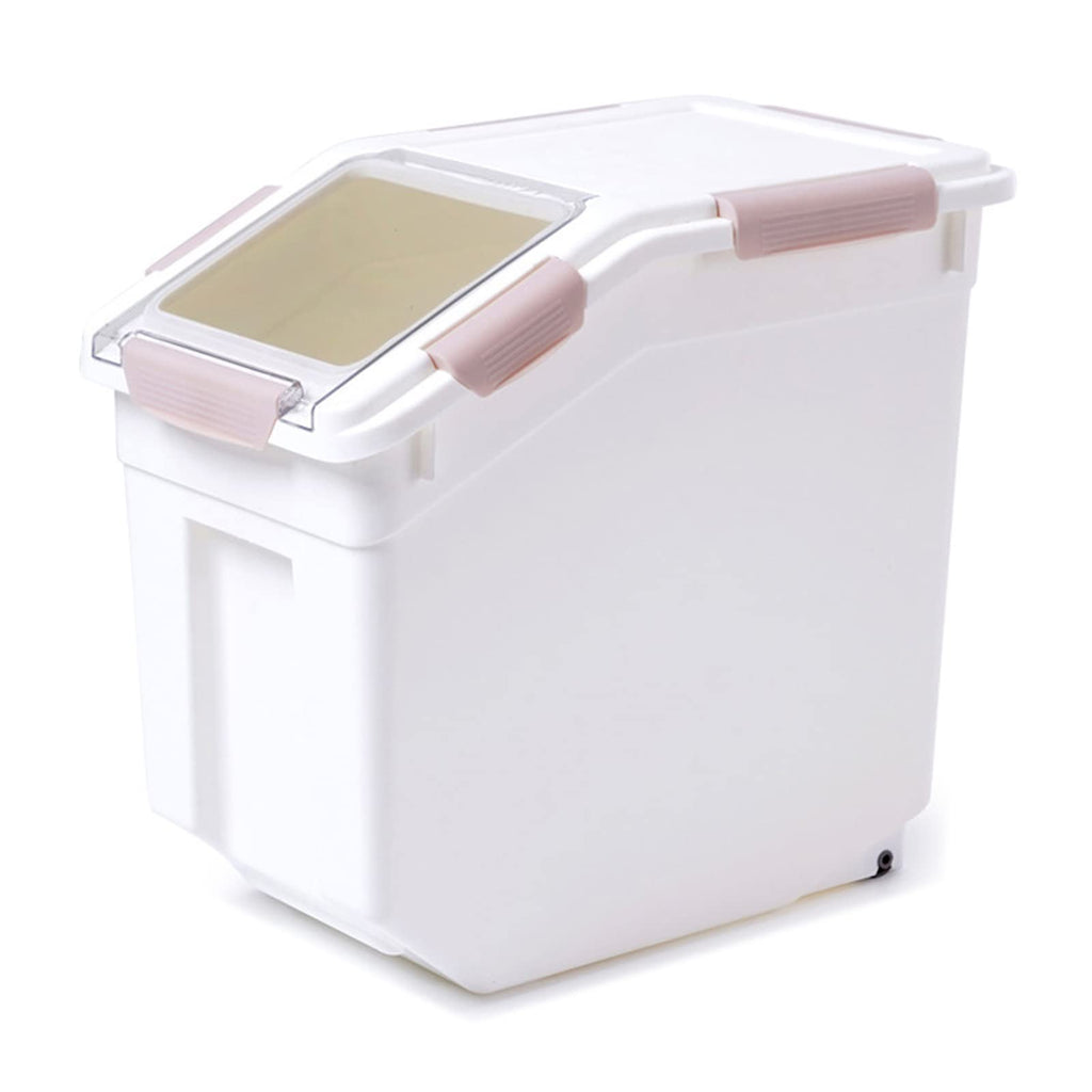 Toolzia 10kg Rice Dispenser | Airtight Grain Storage Bin with Scoop - Pink