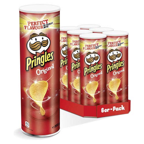 Pringles Original Potato Crisps – 200g Snack Can Tubes (Pack of 6)