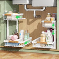 Kitstorack 2-Pack Under Sink Organiser | 2-Tier Metal Pull Out Rack