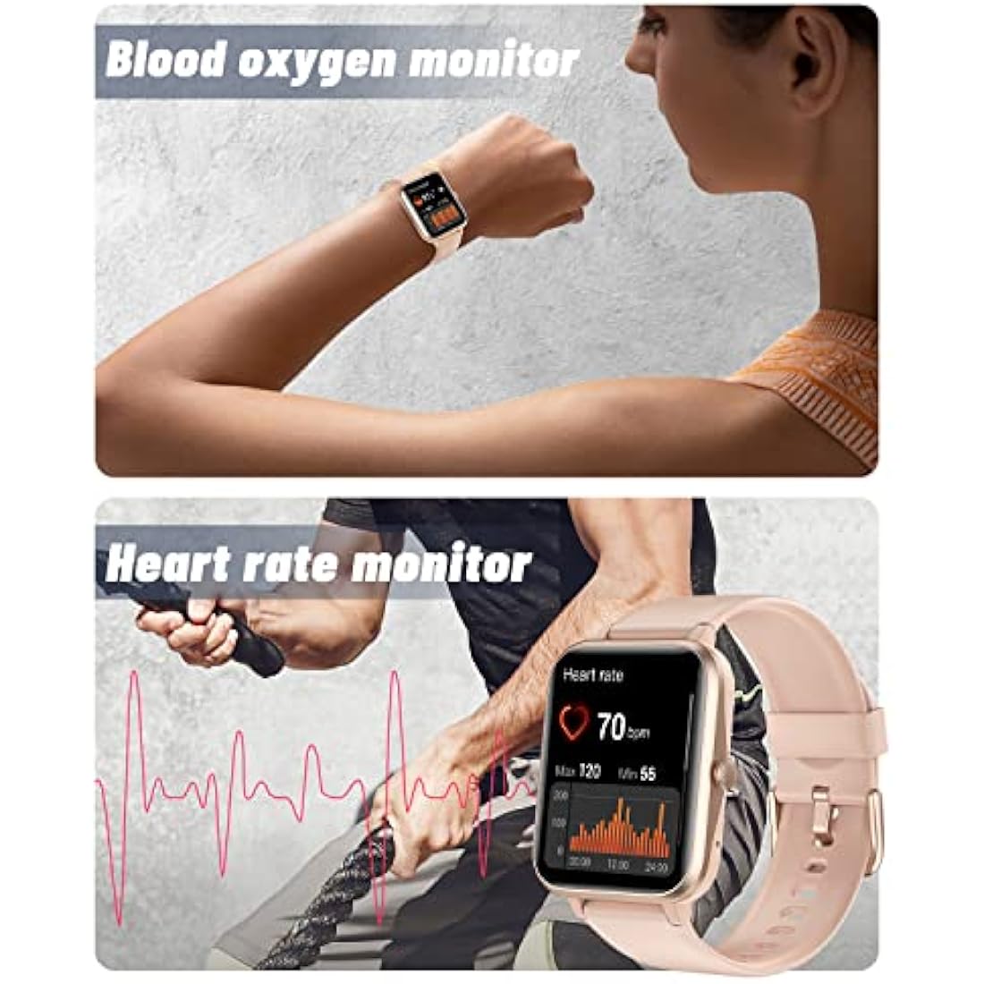 GRV Smart Watch with Bluetooth Calling | IP68 Fitness Tracker for Men Women