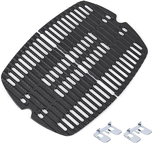 GFTIME Cast Iron Cooking Grates for Weber Q100 Q1000 Q1200 Series, 2-Pack