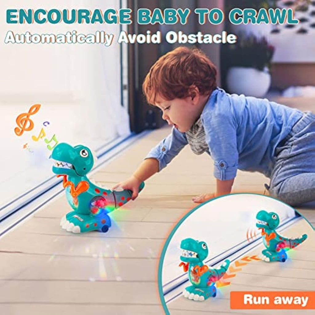 Musical Crawling Dinosaur Toy with Lights for Toddlers