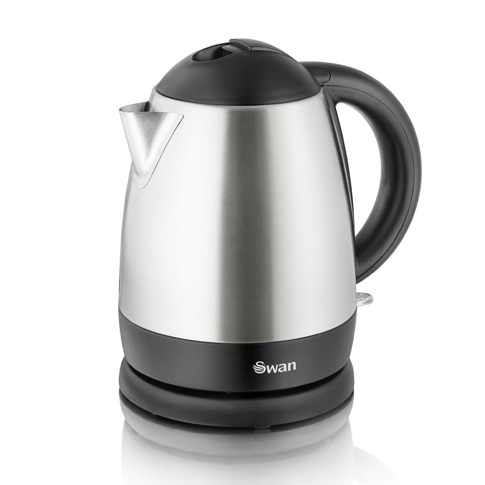 Swan 1L Brushed Stainless Steel Jug Kettle – 2000W Cordless Silver