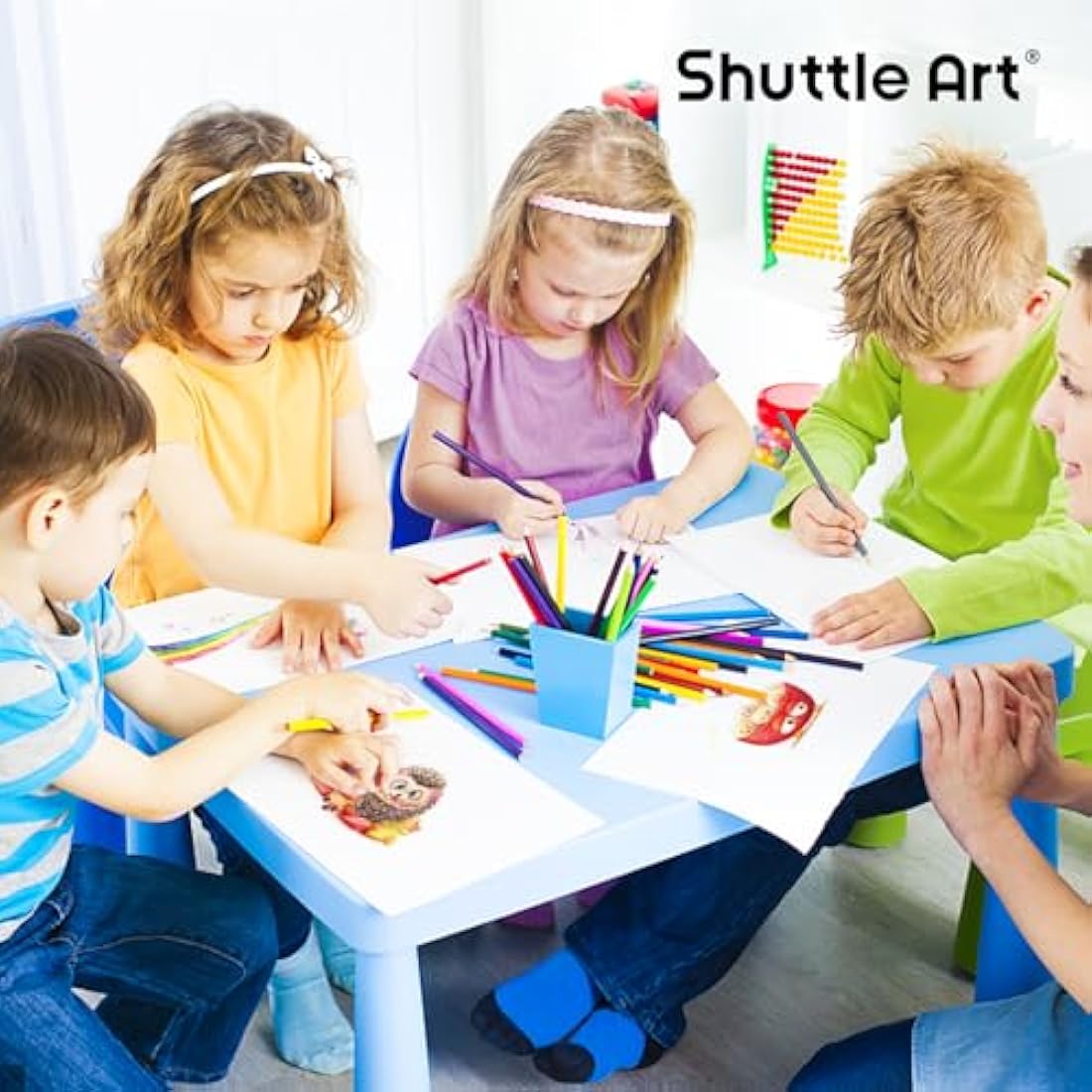 Shuttle Art 408 Pack Coloured Pencils Bulk – 12 Colours School Pack