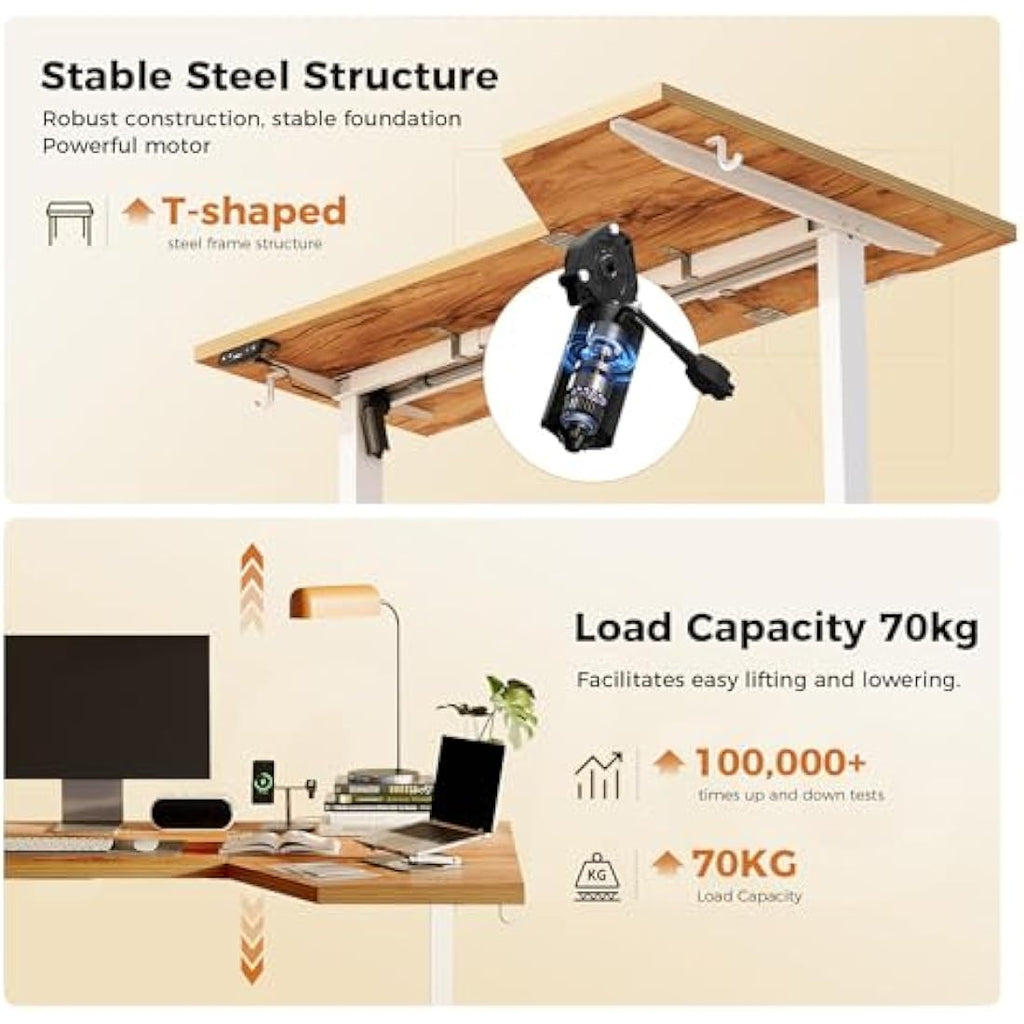 Agilestic L-Shaped Electric Standing Desk | 140cm Height Adjustable
