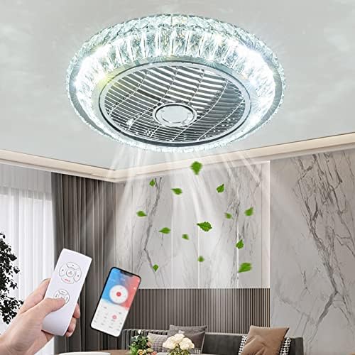 Crystal Ceiling Fan | 72W Dimmable LED Light with Remote