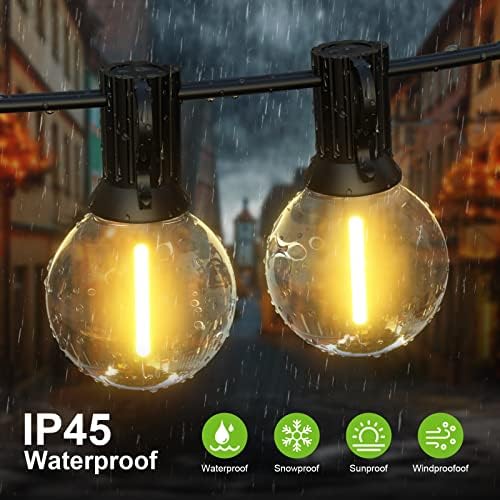 50FT G40 Outdoor String Lights | Shatterproof LED Garden Lights