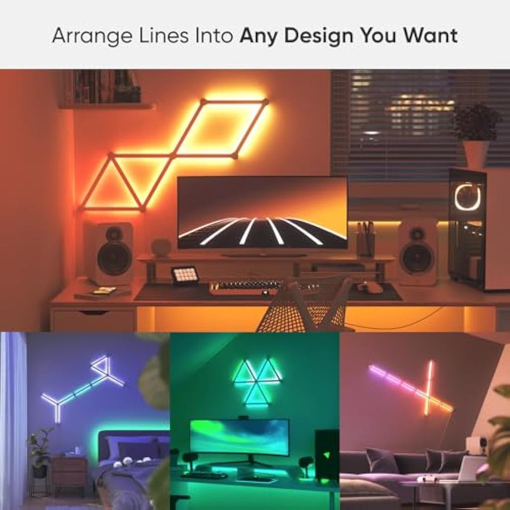 Nanoleaf Lines 60 Degrees Starter Kit | 9 RGBW Modular Smart Light Bars