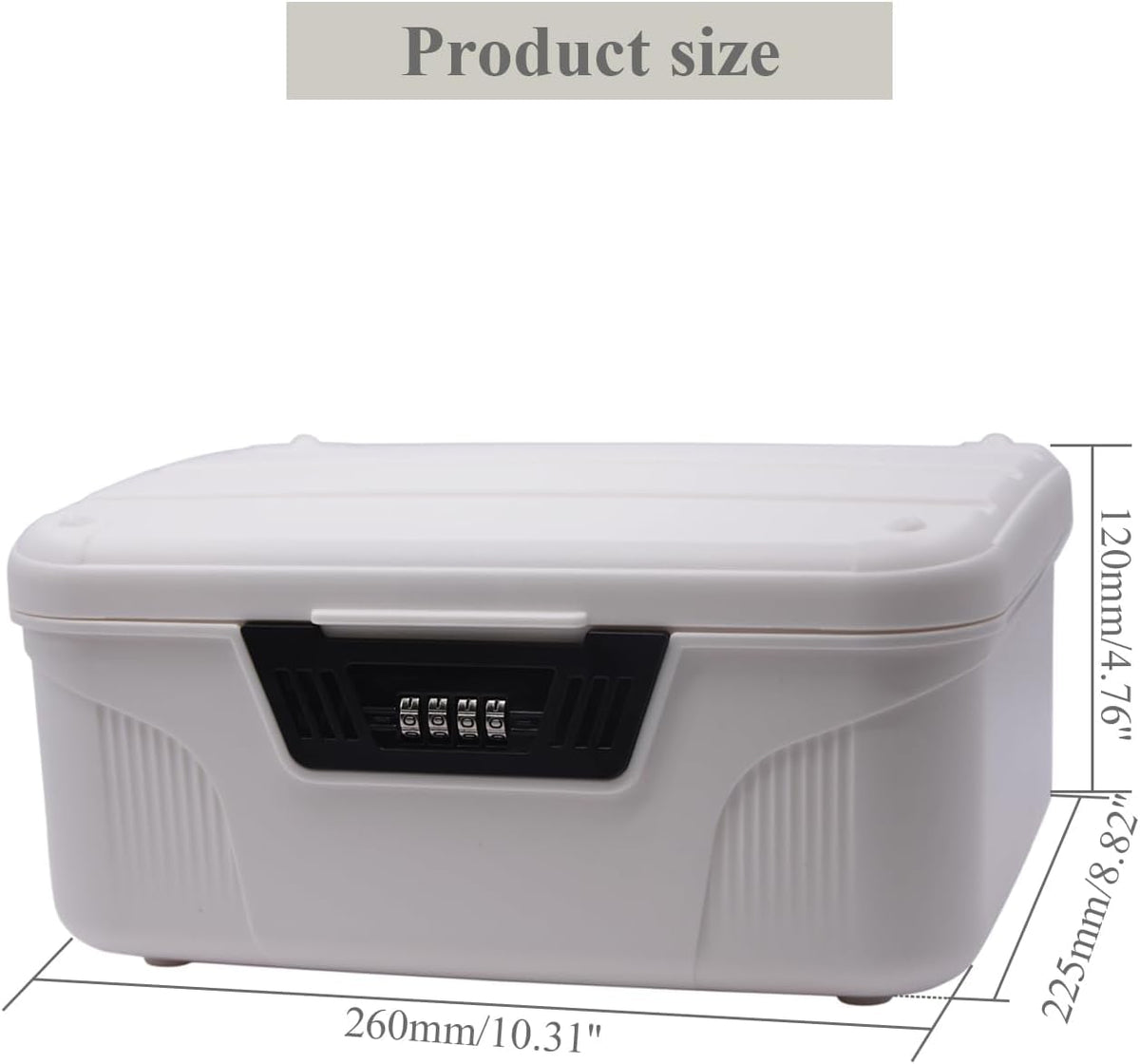 ABS Medicine Lock Box with Combination Code - Childproof Storage Organiser for Medicine, Snacks, Documents, Jewelry, Sewing, Portable