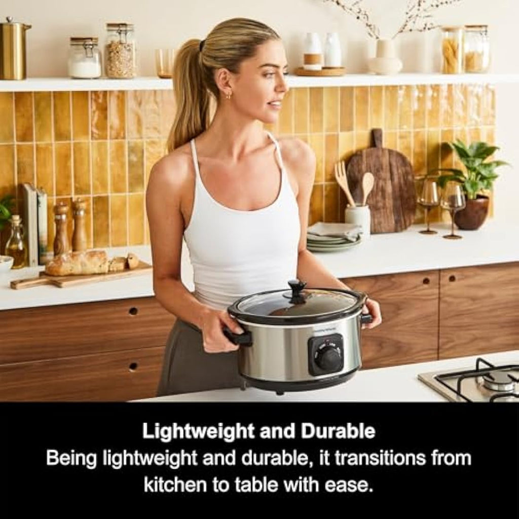 Morphy Richards 3.5L Slow Cooker – Stainless Steel Ceramic Pot