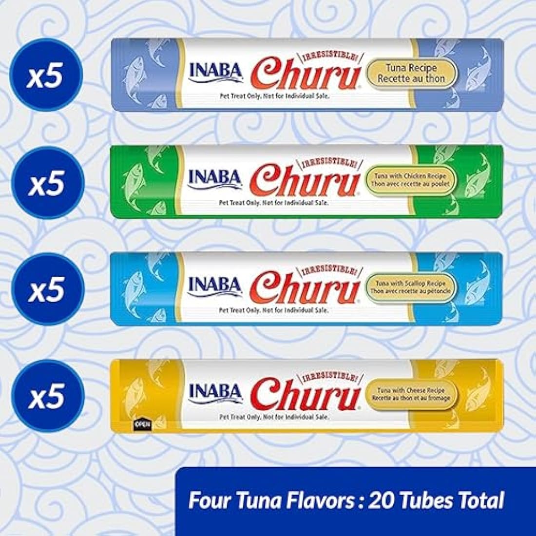 Inaba Churu Grain-Free Lickable Cat Treats - Tuna Variety (20 Pack)