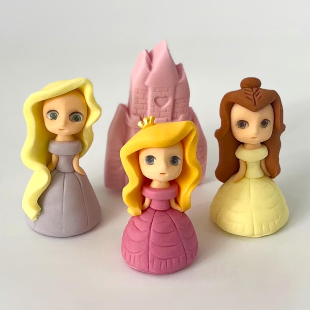 Edible Princess Cake Toppers - 4pc Castle Set for Girls Birthday